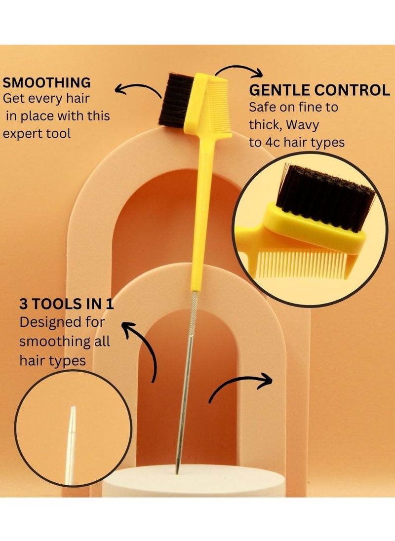 Prime - 3 In 1 Edge Control Hair Brush Comb And Pin - Image 1