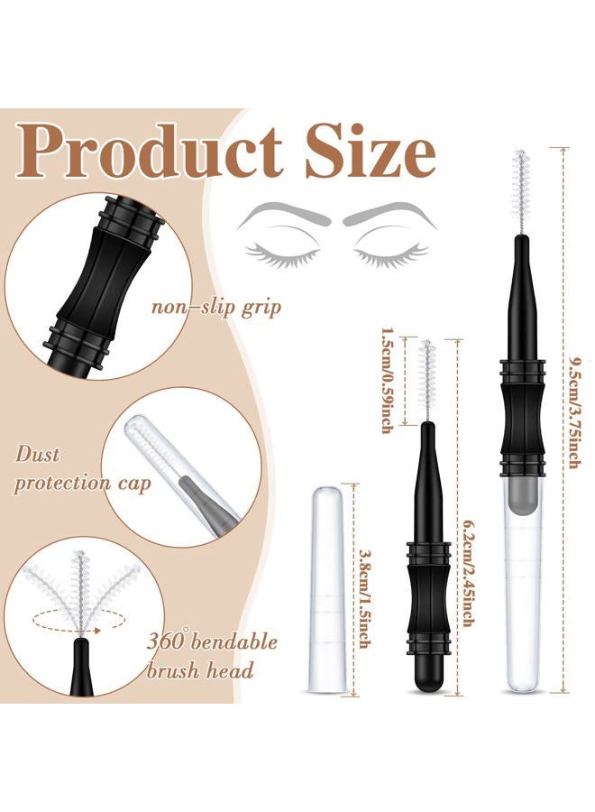 Romooa 100 Pcs Micro Eyebrow Brush with Cap Brow Lamination Eyelash Brow Brush Lash Filler Eyebrow Lift Tools for Eyelashes Extensions - Image 2