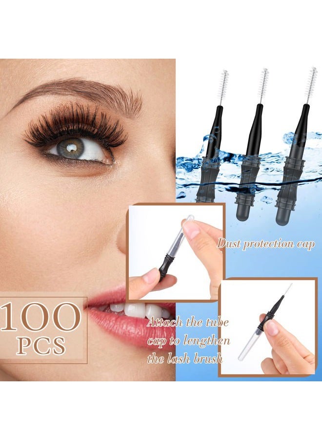 Romooa 100 Pcs Micro Eyebrow Brush with Cap Brow Lamination Eyelash Brow Brush Lash Filler Eyebrow Lift Tools for Eyelashes Extensions - Image 3