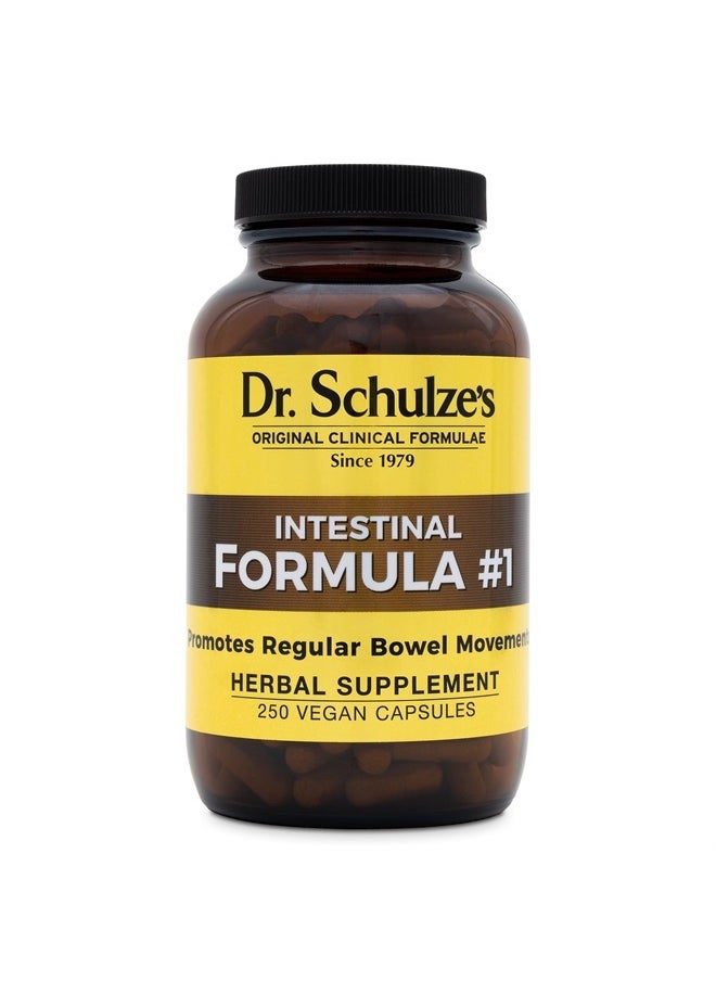 Dr. Schulze's Intestinal Formula #1 | All Natural Bowel Cleanse | Promotes Regular Bowel Movements | Improves Detoxification | Strong Herbal Formula | Family Size | 250 ct Vegan - Packaging May Vary  - Image 1