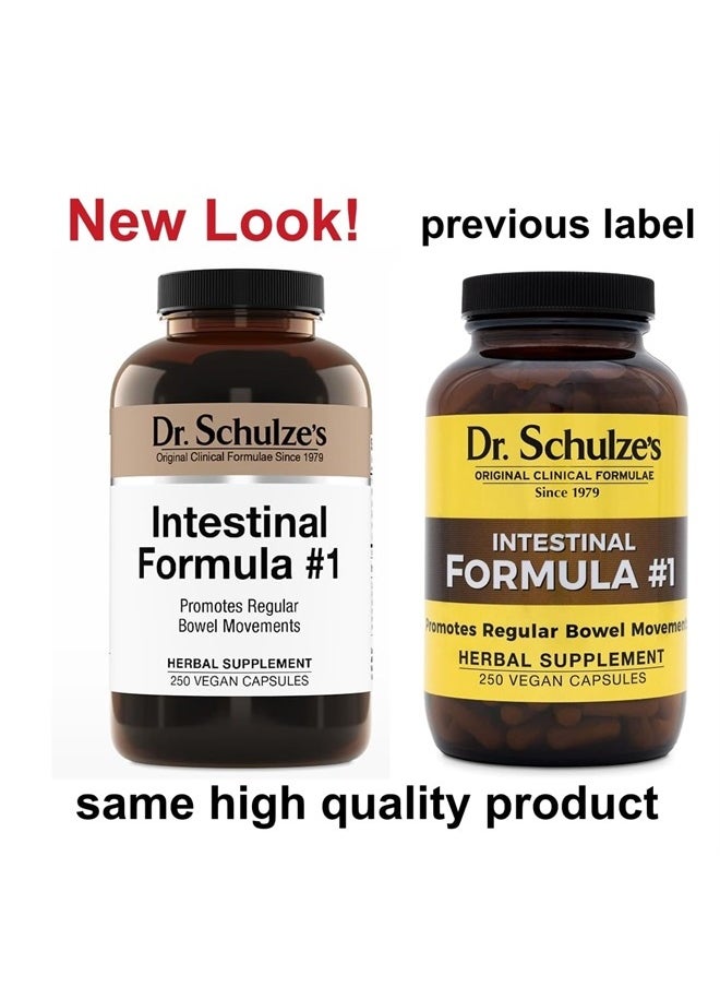 Dr. Schulze's Intestinal Formula #1 | All Natural Bowel Cleanse | Promotes Regular Bowel Movements | Improves Detoxification | Strong Herbal Formula | Family Size | 250 ct Vegan - Packaging May Vary  - Image 2