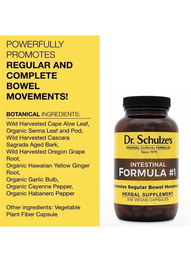Dr. Schulze's Intestinal Formula #1 | All Natural Bowel Cleanse | Promotes Regular Bowel Movements | Improves Detoxification | Strong Herbal Formula | Family Size | 250 ct Vegan - Packaging May Vary  - Image 3