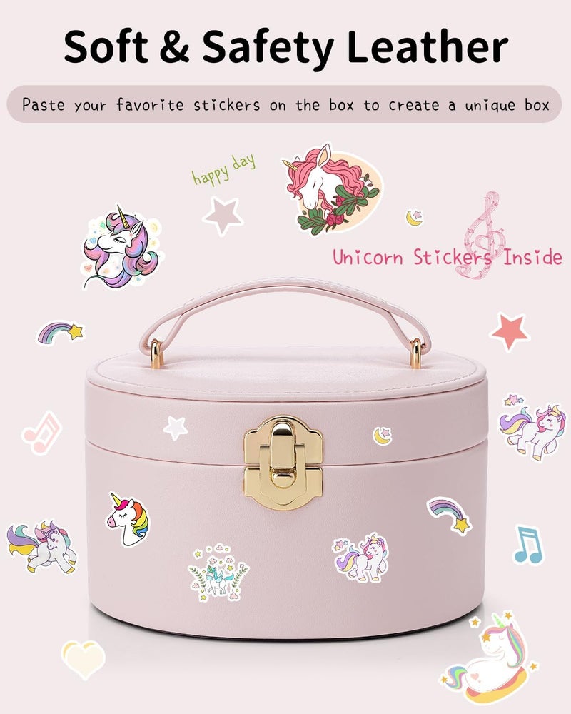 Vlando Kid Music Box with Ballerina for Girls - Musical Jewelry Box for Birthday Bedroom Decor - Birthday for Girls Ages 4 5 6 7 8-12 Year Old - Light Pink - Image 4