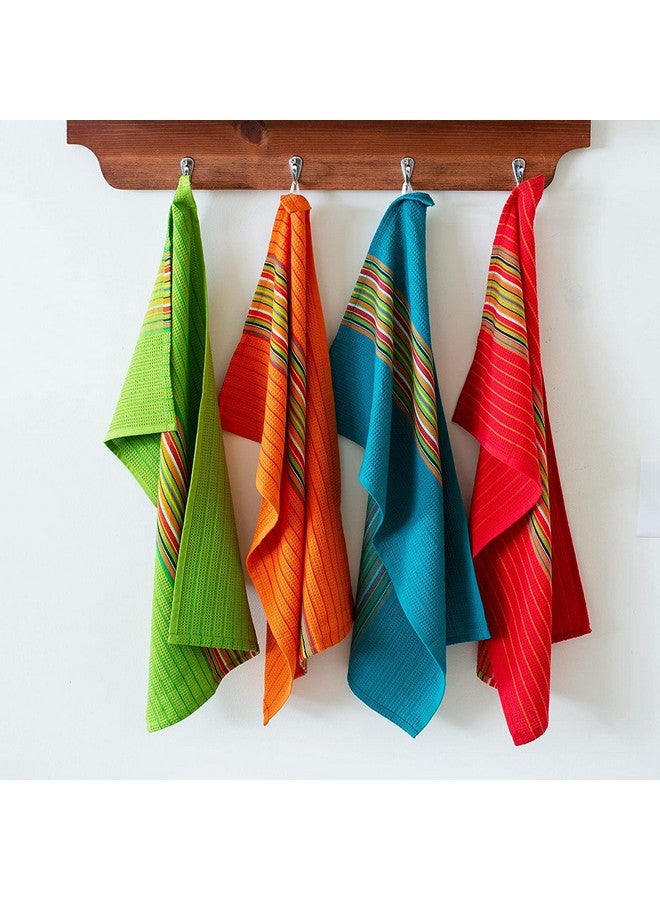 SAMI STUDIOS Kitchen Cleaning Super Value Pack - 100% Pure Cotton Soft Absorbent Towel for Hand, Lunch, Face, Daily Use - Large Size 40 X 60 Cm, Spanish Stripe (Set of 4 Pcs), Assorted - Image 4