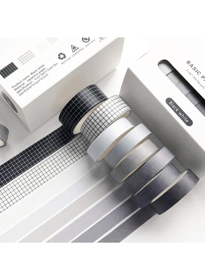 8Rolls Washi Tape Set,Decorative Solid Color Natural Masking Tape Sets for Craft,Kids,Scrapbook,DIY,Gift Wrapping - Image 1