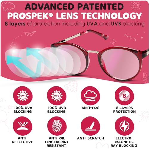 Prospek Blue Light Glasses for Kids, High Optical Quality Clear Lenses, JULIET. Computer Blue Light Blocking Glasses for Children 5-12y.o - Image 3