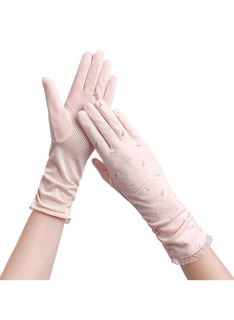 Women Summer Sun Protective Driving Gloves Touchscreen Anti Slip UV Gloves for Driving Riding - Image 1