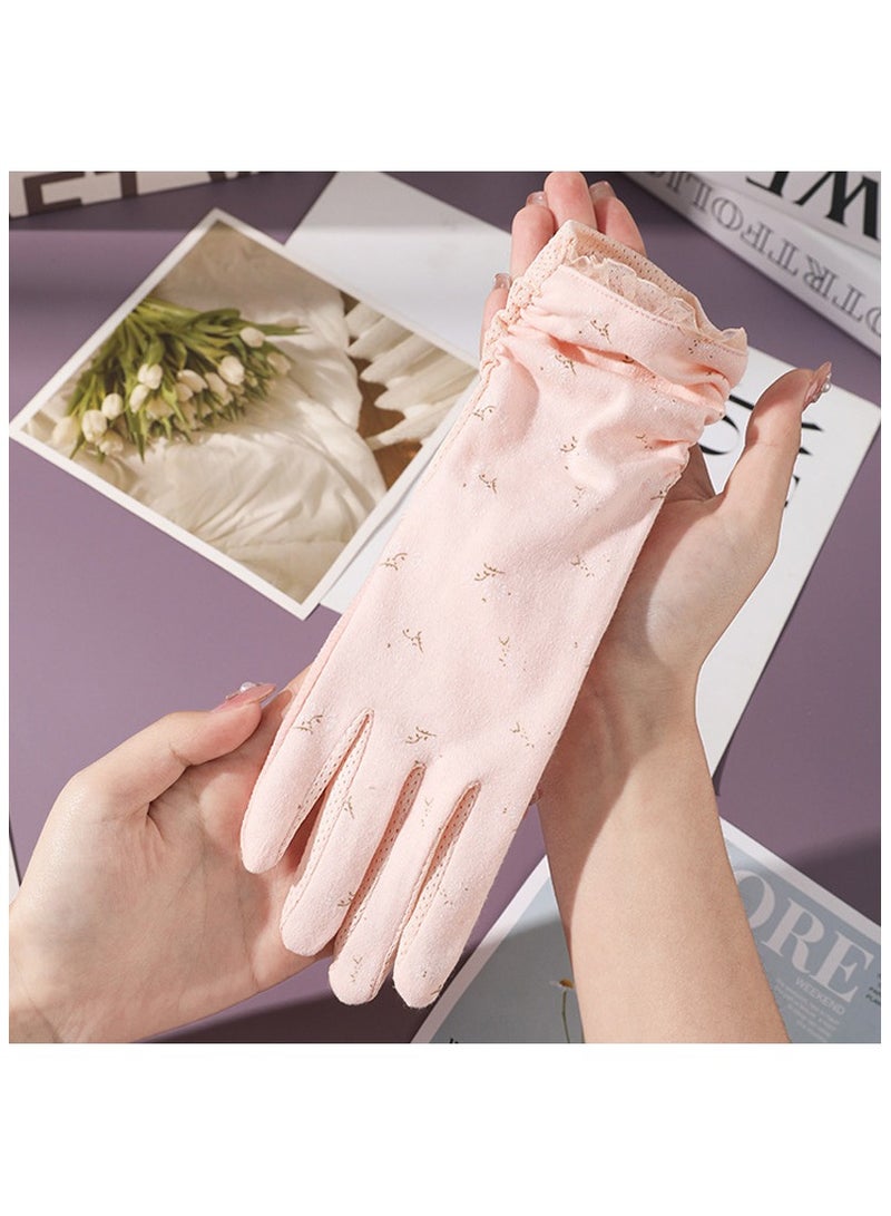 Women Summer Sun Protective Driving Gloves Touchscreen Anti Slip UV Gloves for Driving Riding - Image 2