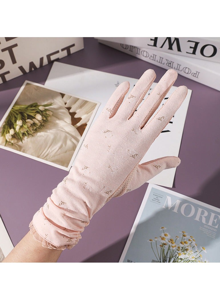 Women Summer Sun Protective Driving Gloves Touchscreen Anti Slip UV Gloves for Driving Riding - Image 4