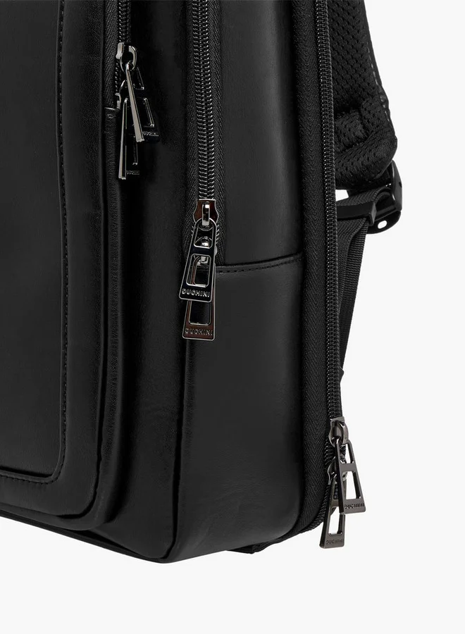 DUCHINI Solid Backpack with Top Handle and Zip Closure - 31x17x43 cm
