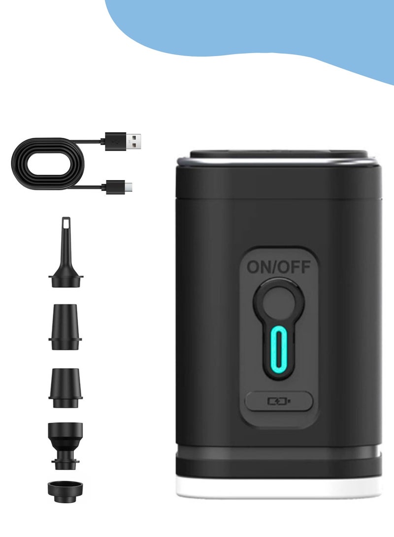 مضخة مرتبة هوائية محمولة، مضخة هواء كهربائية للنفخ، منفاخ هواء سريع التعبئة قابل لإعادة الشحن بقوة 2400 مللي أمبير/ساعة، مضخات تفريغ صغيرة للنفخ، قارب طوف، حمام سباحة - Image 1