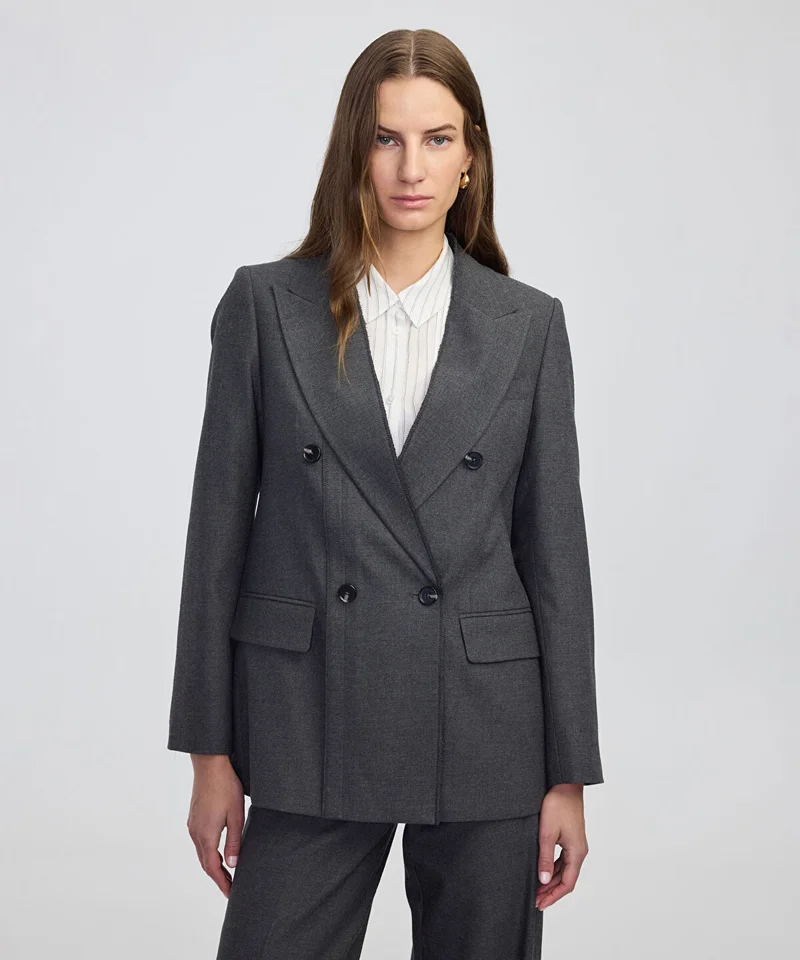 ابيكول Button-Back Raw-Edge Blazer
