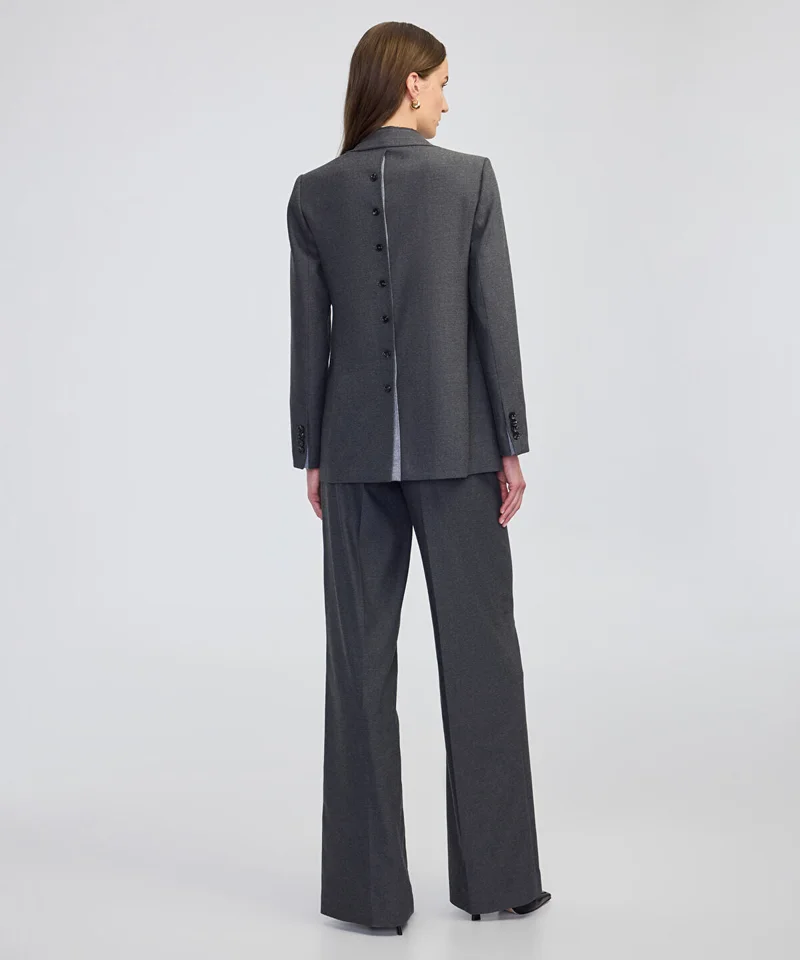 ابيكول Button-Back Raw-Edge Blazer