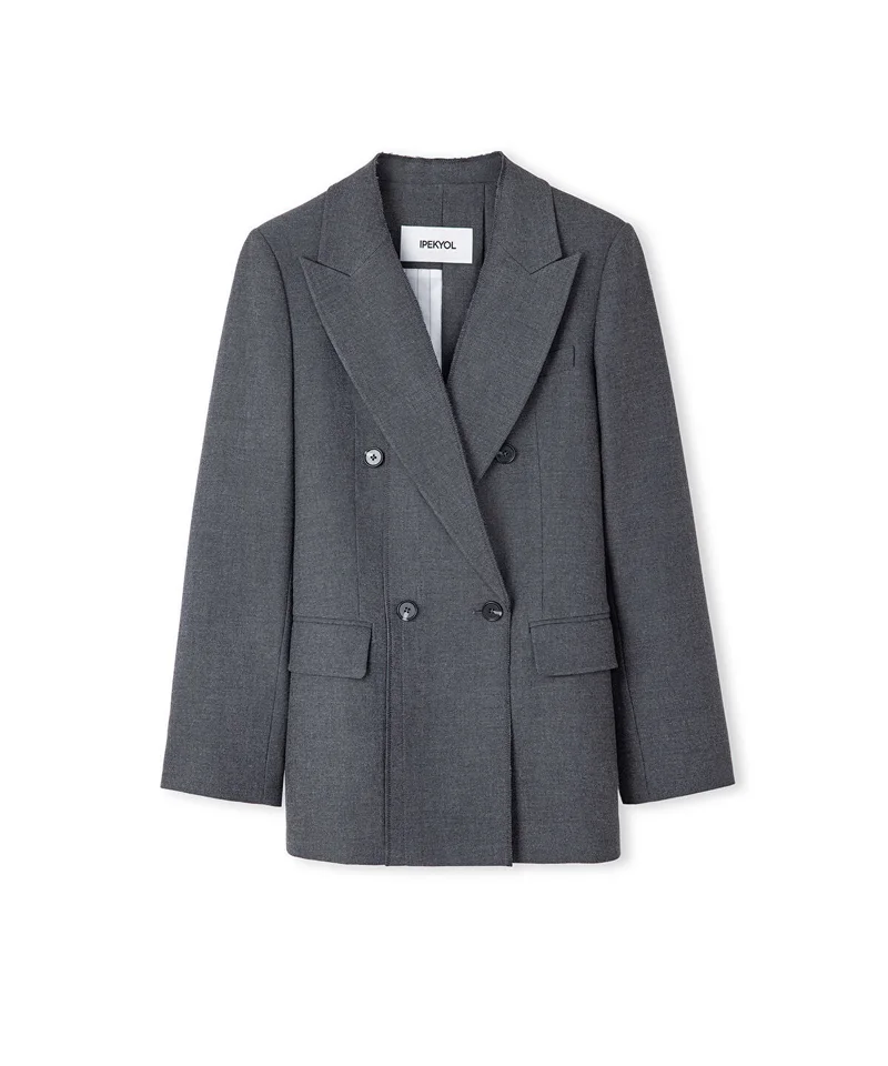ابيكول Button-Back Raw-Edge Blazer