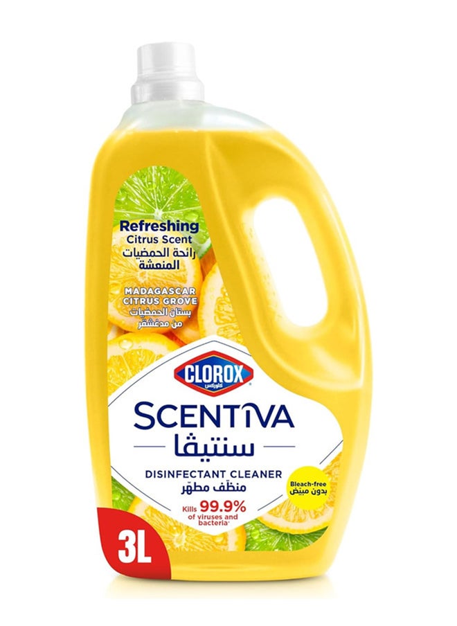 Clorox Scentiva Disinfectant Bleach Free Floor Cleaner Madagascar Citrus Grove Yellow 3Liters  - Image 1