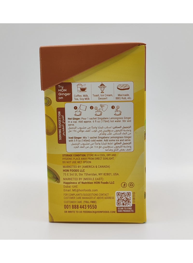 HON FOODS Lemongrass Ginger Drink (Pack of 12 Sachets), Made from 100% Real Ginger - Image 2