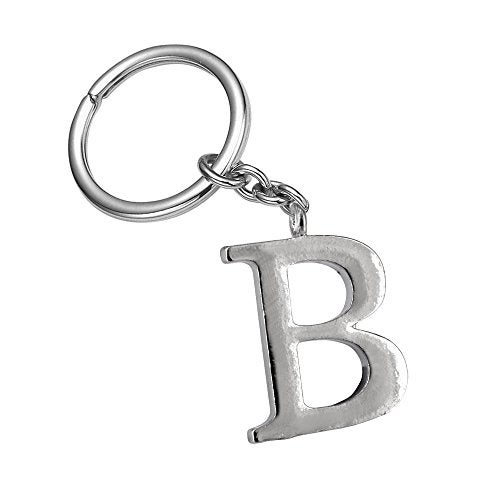 Monnel Z523_B Silver Adorable Alphabet Initial Letter B Keychain Key Ring - Image 3