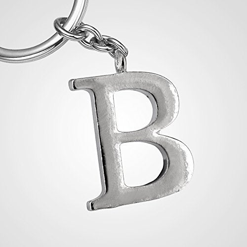 Monnel Z523_B Silver Adorable Alphabet Initial Letter B Keychain Key Ring - Image 2