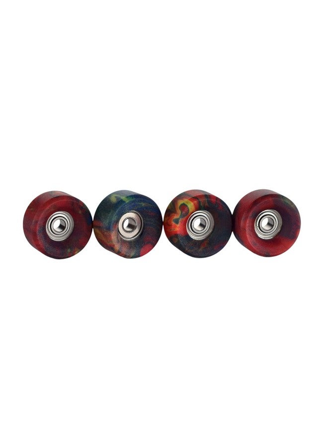 Teak Tuning Apex 61D Urethane Fingerboard Wheels Slim Bowl Shaped 7.5Mm Diameter Abec9 Stealth Bearings Made In The Usa Tie Dye Swirl Colorway - Image 2