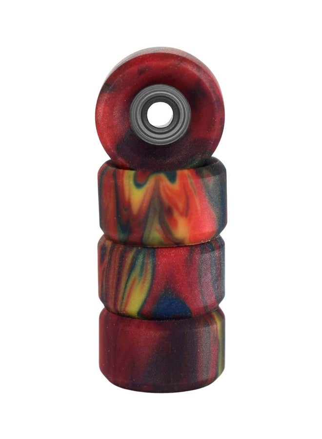 Teak Tuning Apex 61D Urethane Fingerboard Wheels Slim Bowl Shaped 7.5Mm Diameter Abec9 Stealth Bearings Made In The Usa Tie Dye Swirl Colorway - Image 4