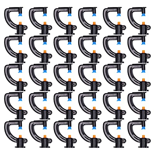 OUKENS Misting Nozzles 30pcs GType Refractive Upside Down Atomizing Irrigation Misting Micro Sprinkler Spray Nozzle Head for Garden Greenhouse Lawn Backyard Watering Cooling - Image 1