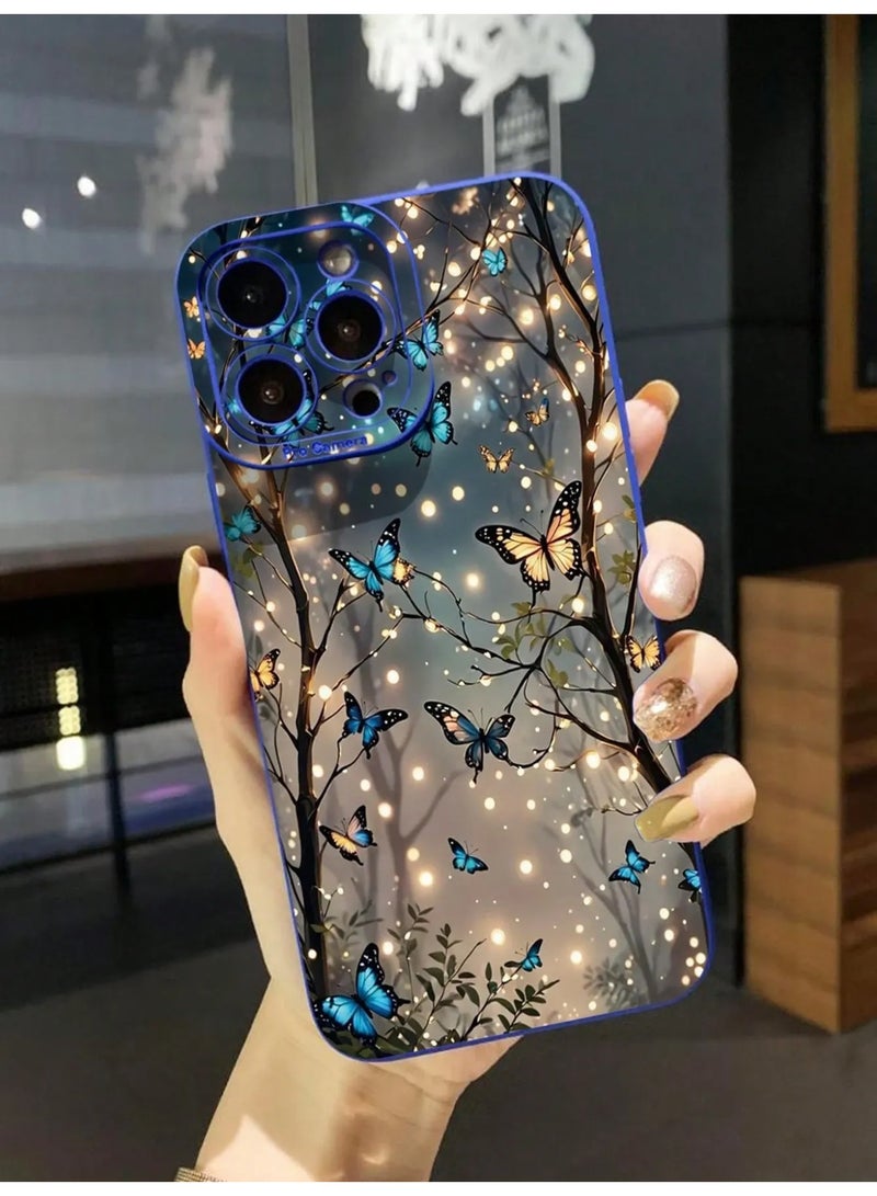 شي إن غطاء هاتف مضاد للصدمات بتصميم غابة الفراشات متوافق مع ايفون ١٤ بروماكس - Image 2