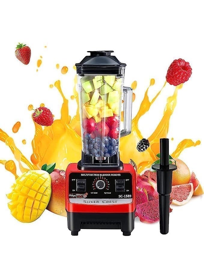 Silver Crest 2-in-1 Electric Food Blender 4500W – Professional High-Speed Blender with 2L Unbreakable Jar, 6 Stainless Steel Blades, 15 Speed Settings – Smoothie Maker & Juicer for Kitchen Use - Image 1