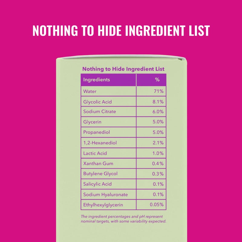 Good Molecules علاج التقشير الليلي Good Molecules - مقشر للوجه بحمض ألفا هيدروكسي لتوحيد لون البشرة وملمسها - مصغر للمسام، مستحضر للعناية بالبشرة للوجه بحمض الساليسيليك - Image 5