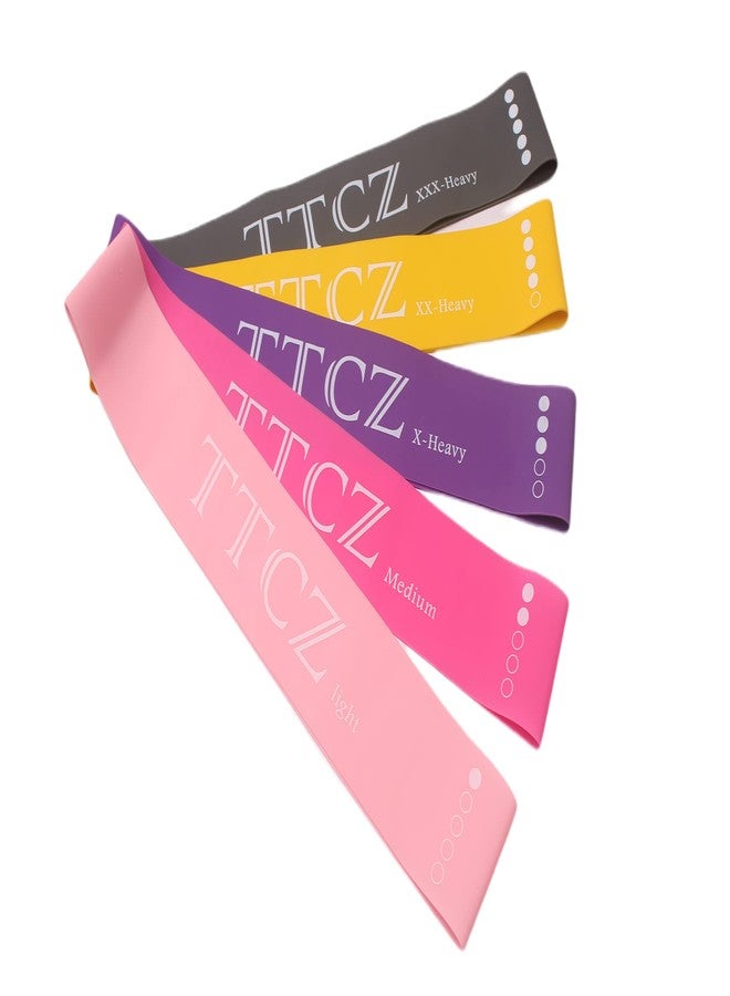TTCZ Resistance Loop Exercise Bands with Carry Bag| Workout Loop Bands for Body Workout Fitness Stretch| Set of 5 (20.6" Loop) - Image 1