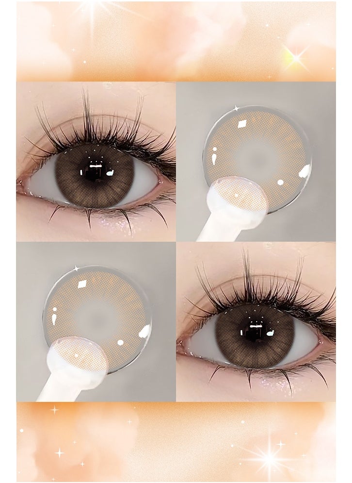 UYAAI Brown Lenses Yearly Colored Contact Lenses, Unisex Cosmetic Contact Lenses, Natural Fashion Lenses, With Case  - Image 5