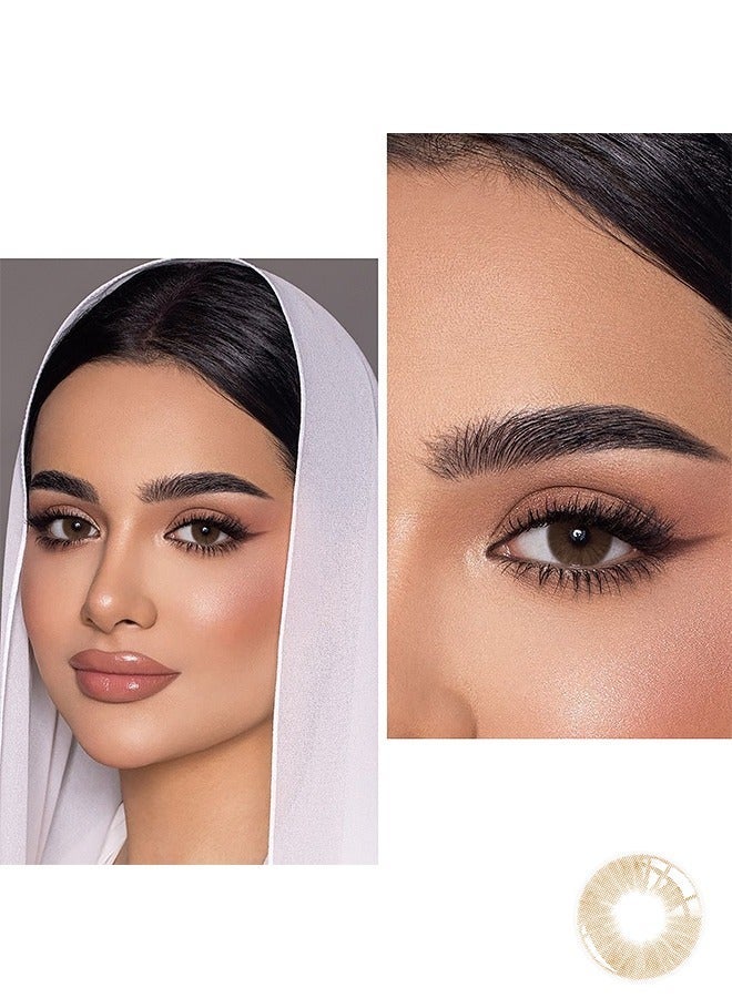 يواي عدسات بنية اللون عدسات لاصقة ملونة سنوية، عدسات لاصقة تجميلية للجنسين، عدسات طبيعية عصرية، 42٪ ماء - Image 3