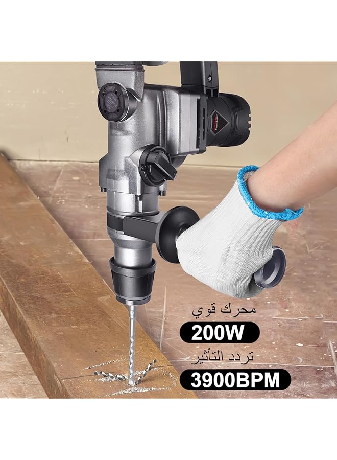 erorex Hammer Drill Heavy Duty Rotary Hammer Drill 360° Auxiliary Handle Sds Plus Electric Hammer Drill For Concrete Brick Steel Wood - Image 4