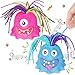 HOMQYTE Fidget Toys Hair Pulling Stress Relief Toys with LED Light Differernt Screams Novelty Screaming Monster for Adults Teens Autism BluePink 2P - Image 2
