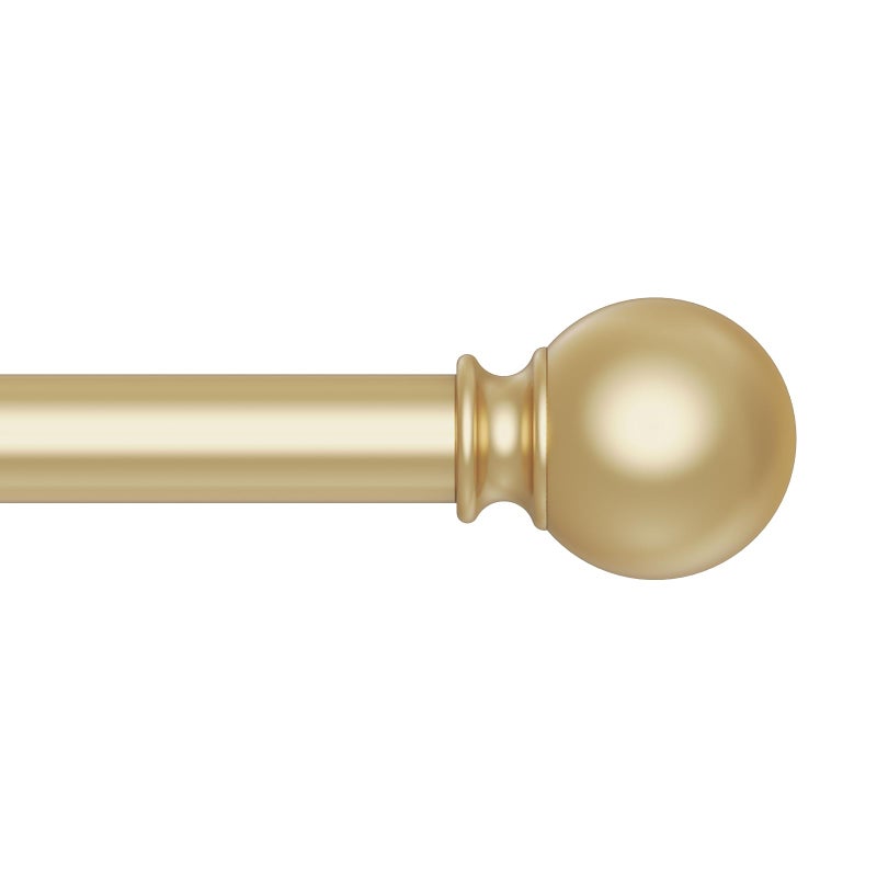 JRZOO Gold Curtain Rod for Windows 18-45 Inch, 5/8 Inch Small Window Treatment Rods, Short Adjustable Splicing Drapery pole, Brass Gold - Image 1