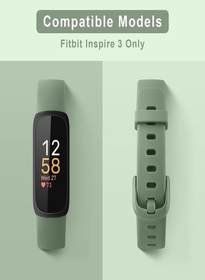اي كي مجموعة من 3 أساور سيليكون متوافقة مع Fitbit Inspire 3، أساور رياضية بديلة قابلة للتعديل لسوار Fitbit Inspire 3 لتتبع اللياقة البدنية (أسود/أزرق داكن/أخضر أفوكادو) - Image 2