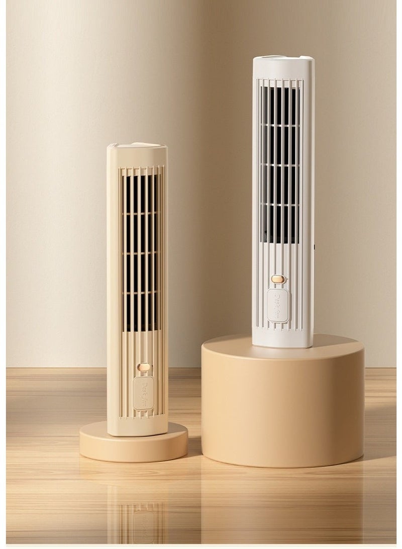 مروحة برجية مكتبية بدون شفرات – هادئة ونسيم ناعم، 3 سرعات، تعمل بـ Type-C، مناسبة لغرفة النوم والمكتب - Image 1