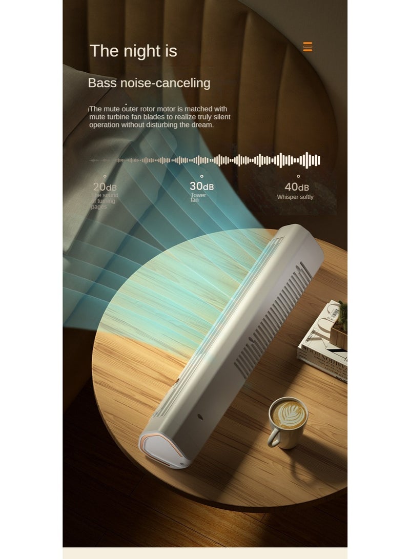 مروحة برجية مكتبية بدون شفرات – هادئة ونسيم ناعم، 3 سرعات، تعمل بـ Type-C، مناسبة لغرفة النوم والمكتب - Image 4