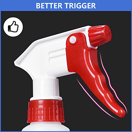 Uineko 6 Pack Universal Spray Bottle Replacement Nozzle, Mist & Stream Trigger Sprayer for 16oz 24oz 32oz Bottles, Heavy Duty Mister Head Part w/ 10.2 Inch Tube for Cleaning Solutions, Car Detailing - Image 5