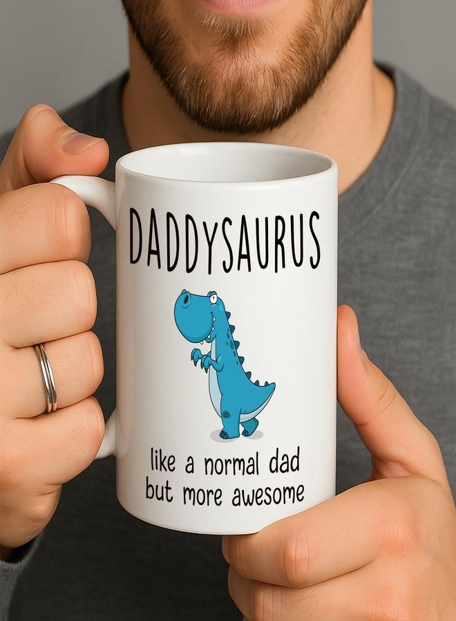 Gossby DADDYSAURUS Coffee Mug - Funny Gift for Dad from Daughter, Son - 11oz T-rex Dad Mug - Fathers Day, Christmas, Birthday Gift - Image 4