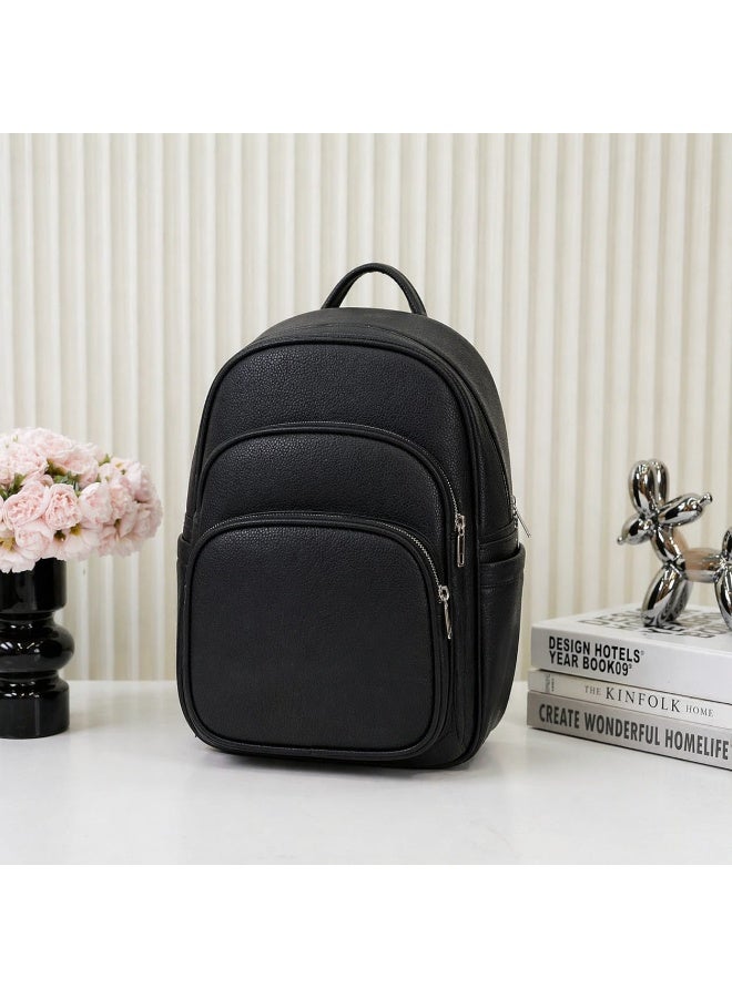Large PU Leather Backpack for Women â€“ Multi Pocket Stylish Travel & Daily Use Bag (Model 8807)