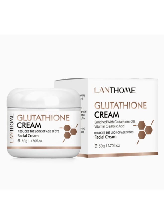 Lanthome Glutathione Face Cream ， Whitening Cream， Facial Dark Spots Remover，Prevent Aging Moisturizing Skin Brightener Cream，Reduces Fine Lines & Wrinkles，Spot Removing and Wrinkle Removing Face Cream 50g - Image 1