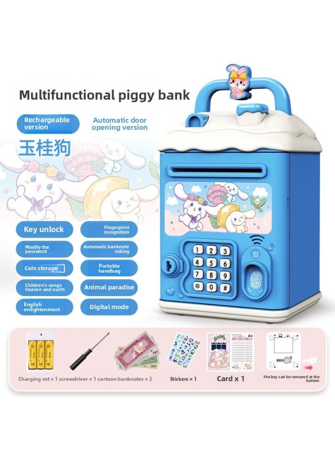Generic - Children's Girls Kulomi Piggy Bank Can Access Only In And Out Of Boys Savings Password Box Wholesale-Color:Cinnamon Dog [key Unlocking⭐Password Fingerprint⭐Automatic Door Opening] Fast Charging Model - Image 1
