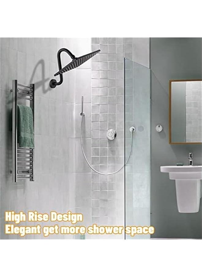 Generic Stainless Steel S Shaped 6 Inch Extension Shower Head,Shower Arm Riser Pipe, Bathroom Showering System with Flange, Matte Black, Shower Arm Riser Pipe, Stainless Steel S Shaped 6 Shower Arm Flan  - Image 4