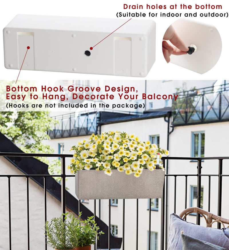 GardenBasix Elongated Self Watering Planter Pots Window Box 5.5 x 16 inch Indoor Home Garden Modern Decorative Planter Pot for All House Plants Flowers Herbs (Coffee,1-Pack) - Image 5