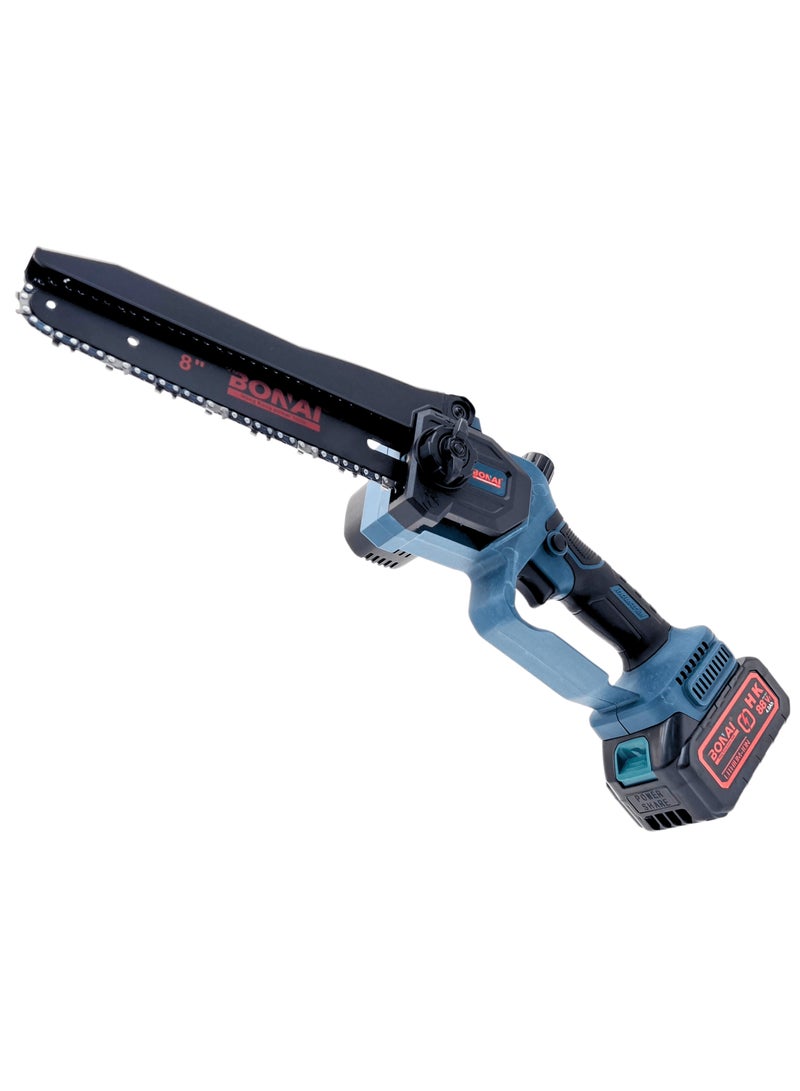 BONAI 8 Inch Cordless Mini Chain Saw BN-HK043 | Rechargeable Electric Pruning Saw for Wood, Tree Trimming, Gardening, DIY Cutting | Portable Handheld Battery Chainsaw Tool Kit - Image 2