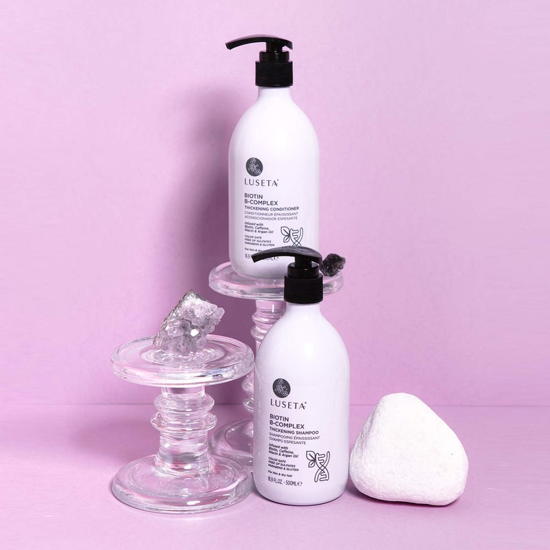 L LUSETA Luseta Biotin B-Complex Shampoo & Conditioner Set for Hair Growth and Strengthener - Hair Loss Treatment for Thinning Hair With Biotin Caffein and Argan Oil for Men & Women - All Hair Types 2 x 33.8oz - Image 4