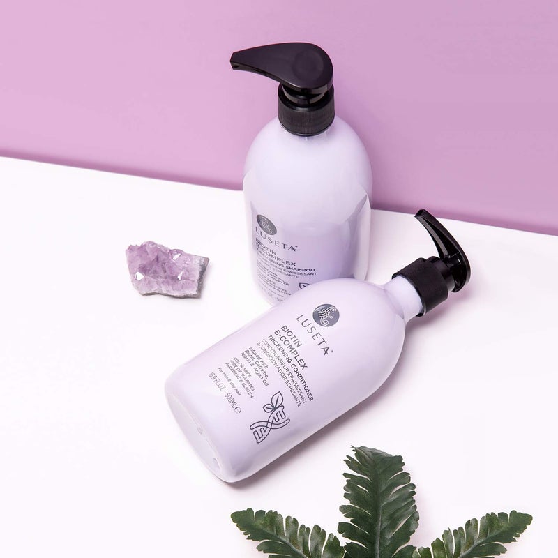 L LUSETA Luseta Biotin B-Complex Shampoo & Conditioner Set for Hair Growth and Strengthener - Hair Loss Treatment for Thinning Hair With Biotin Caffein and Argan Oil for Men & Women - All Hair Types 2 x 33.8oz - Image 3