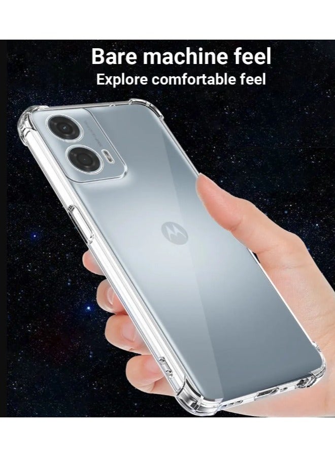 غطاء هاتف شفاف مرن من السيليكون TPU نحيف واقي لهاتف موتورولا موتو G24 4G شفاف - Image 3