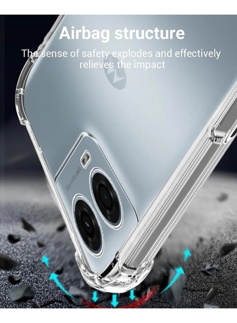 غطاء هاتف شفاف مرن من السيليكون TPU نحيف واقي لهاتف موتورولا موتو G24 4G شفاف - Image 4