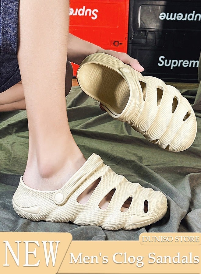 DUNISO Men's Clog Sandals Quick Drying Slide Sandal with Non-slip Soles Thick Sole Beach Slipper Breathable Slip-on Sandal Men's House Flat Slipper for Indoor & Outdoor - Image 1